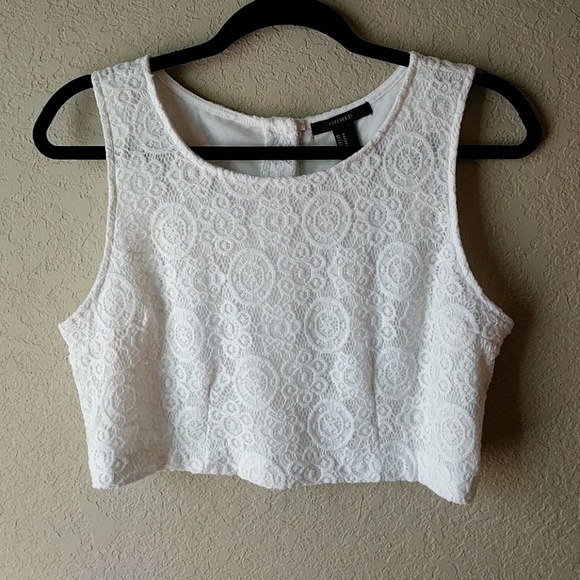 Forever 21 Tops - Forever 21 Lace Overlay Crop Top